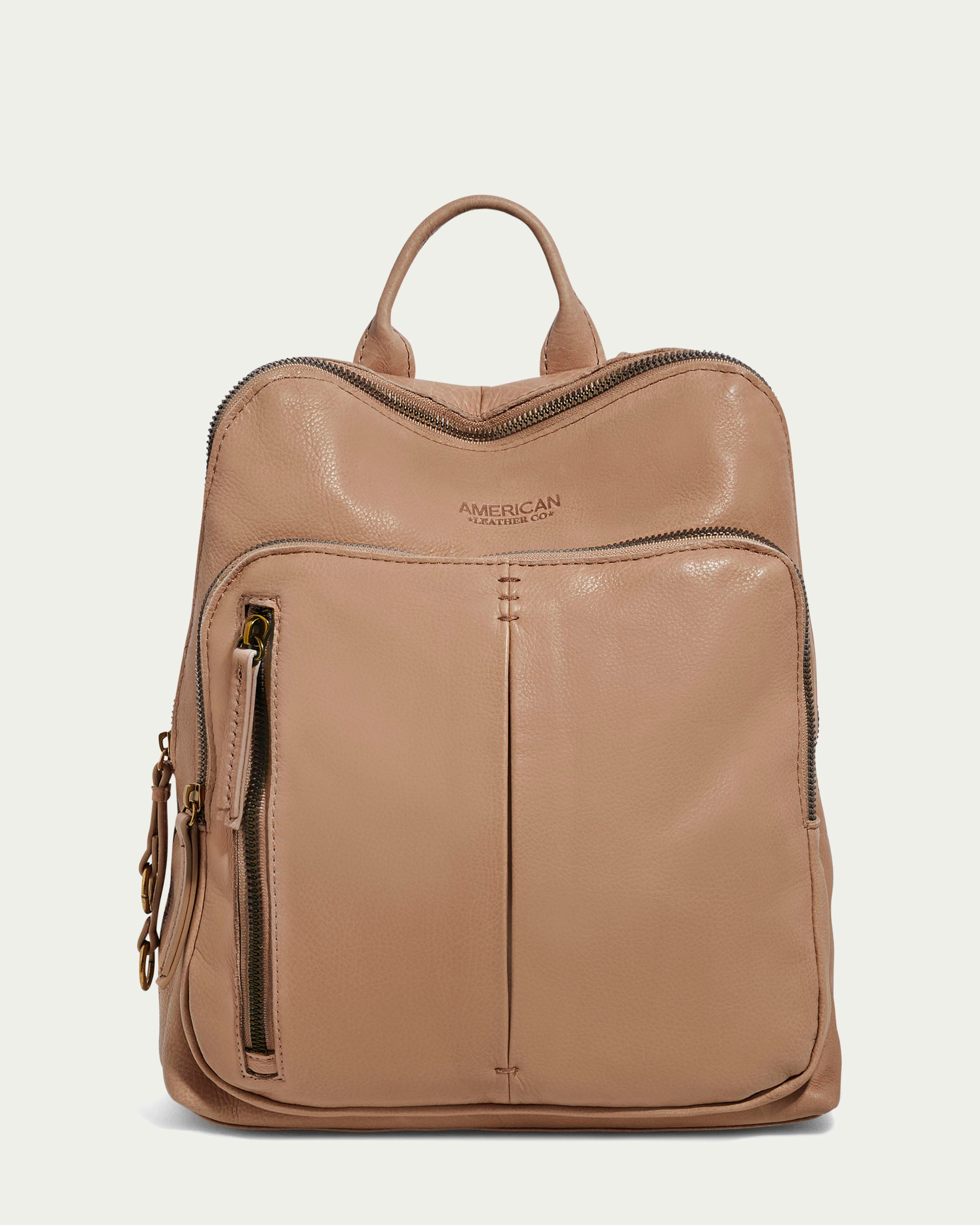 American Leather Co. Cleveland Leather Backpack,Hazelnut