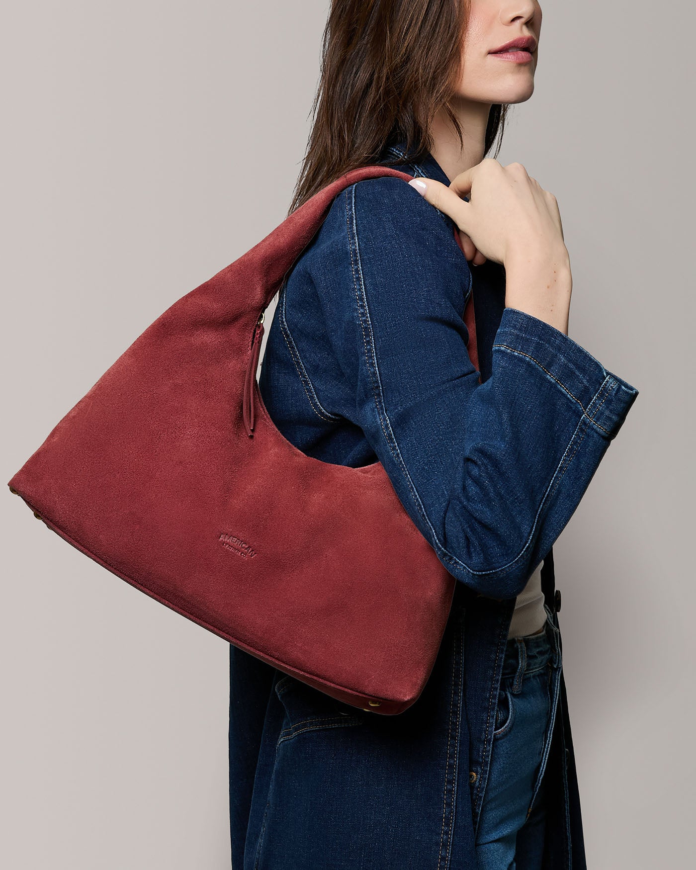 dark cherry suede