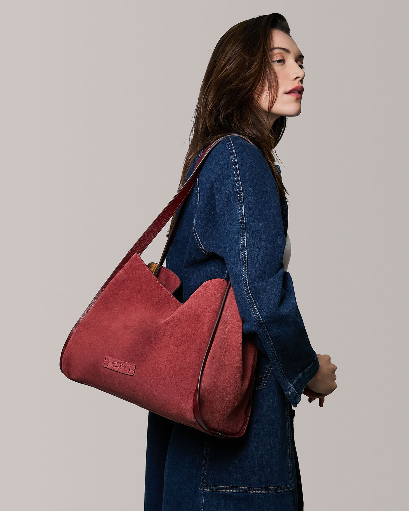 dark cherry suede