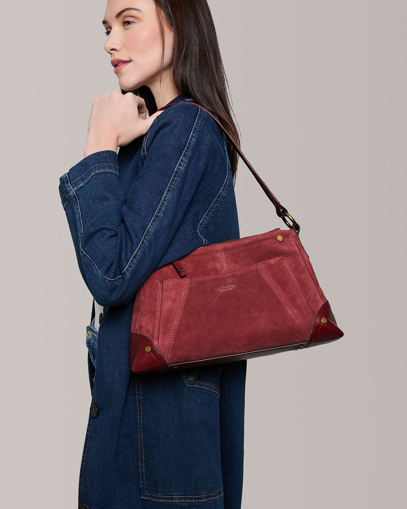 dark cherry suede