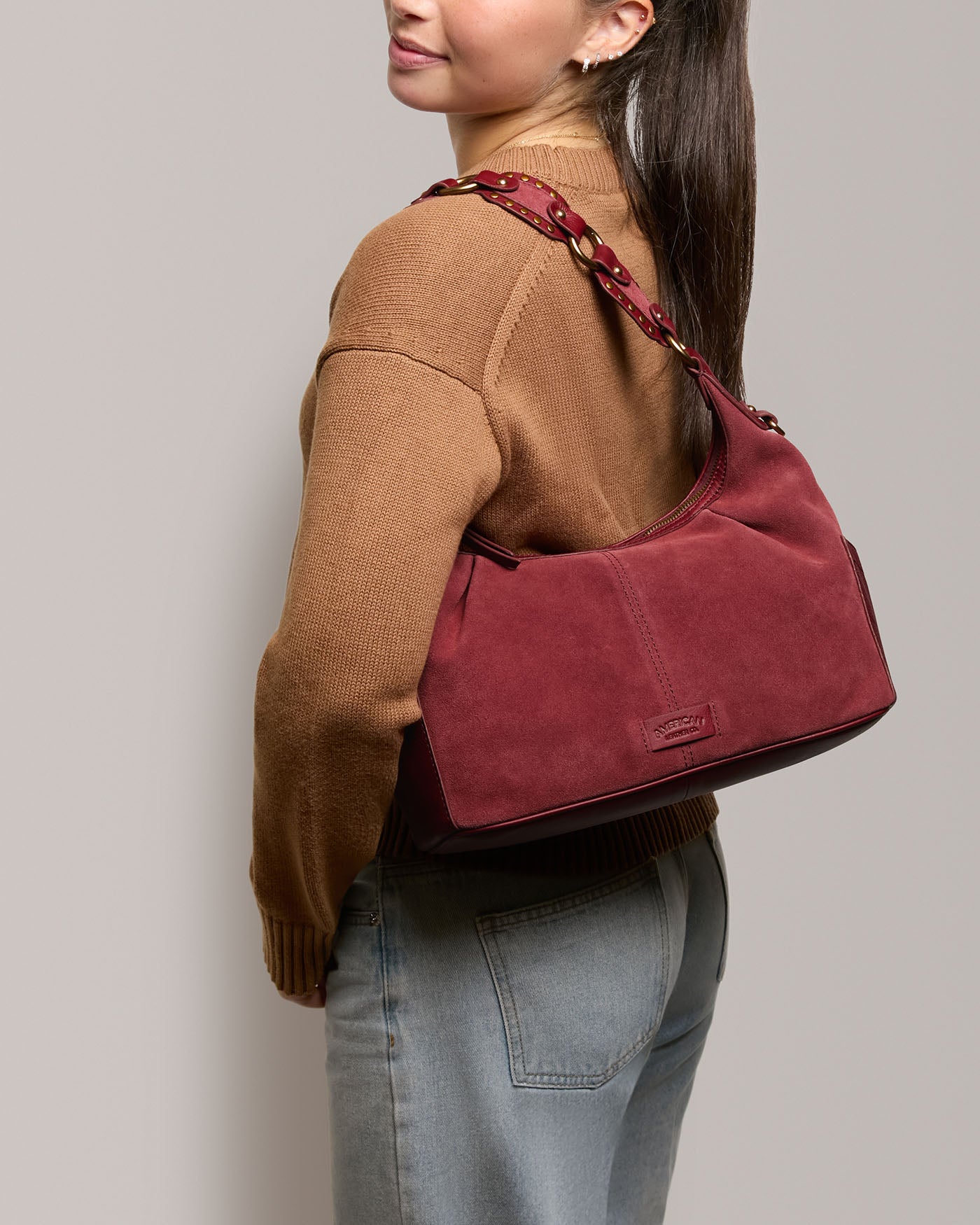 dark cherry suede