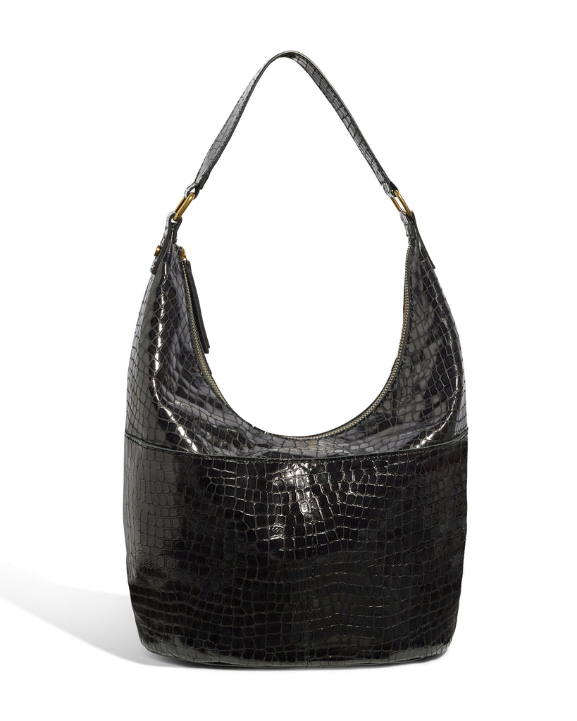 Women's hobo bag in black alligator leather from American Leather Co. 