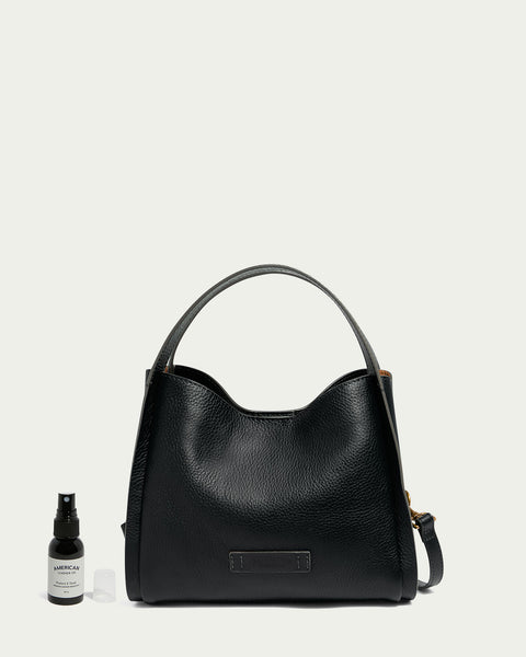 Auburn Triple Compartment Convertible Crossbody With Leather Spray