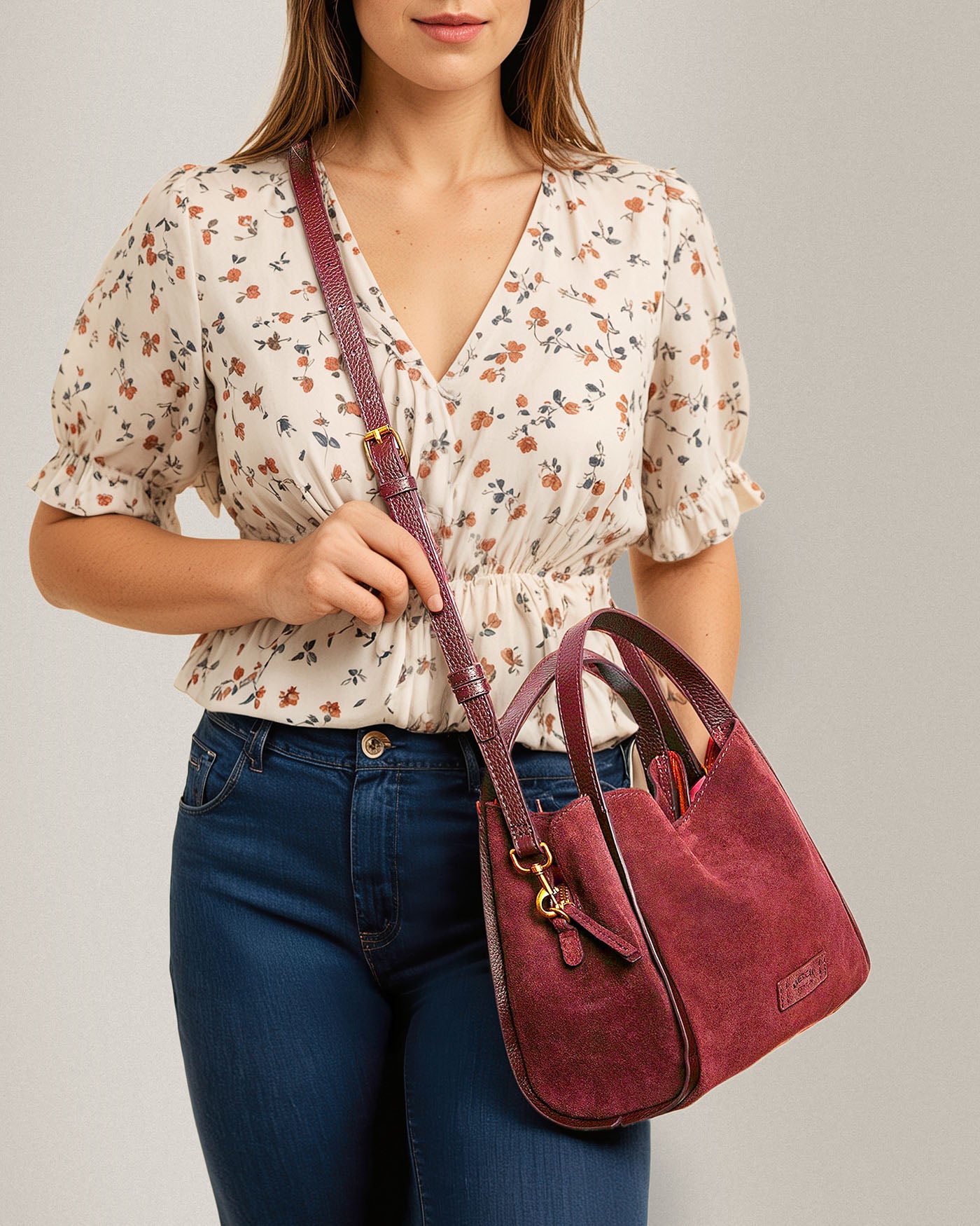 dark cherry suede