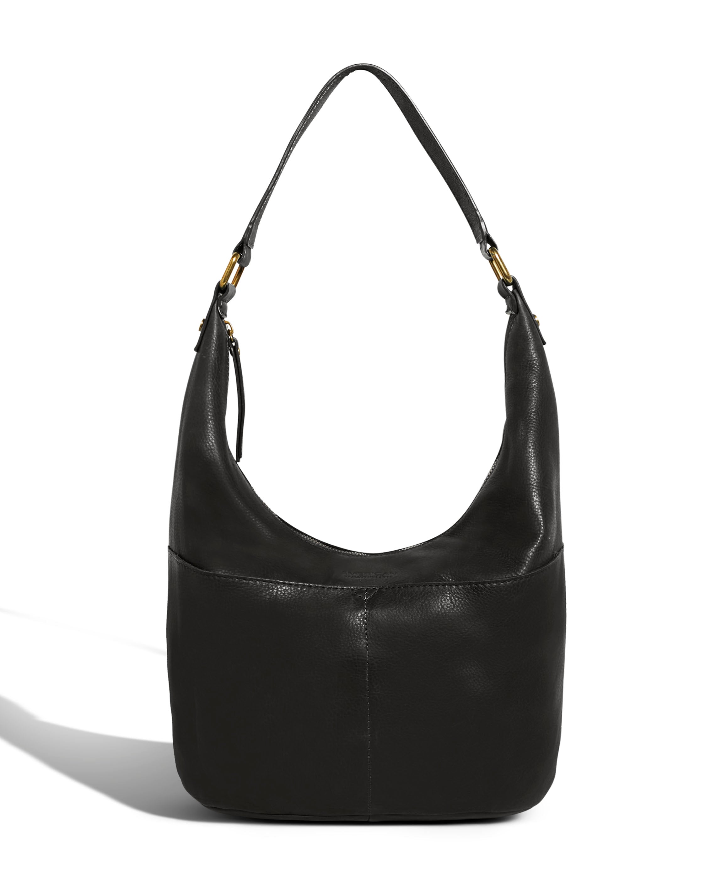 Small Black Leather Hobo Bag - Slouchy Shoulder Purse