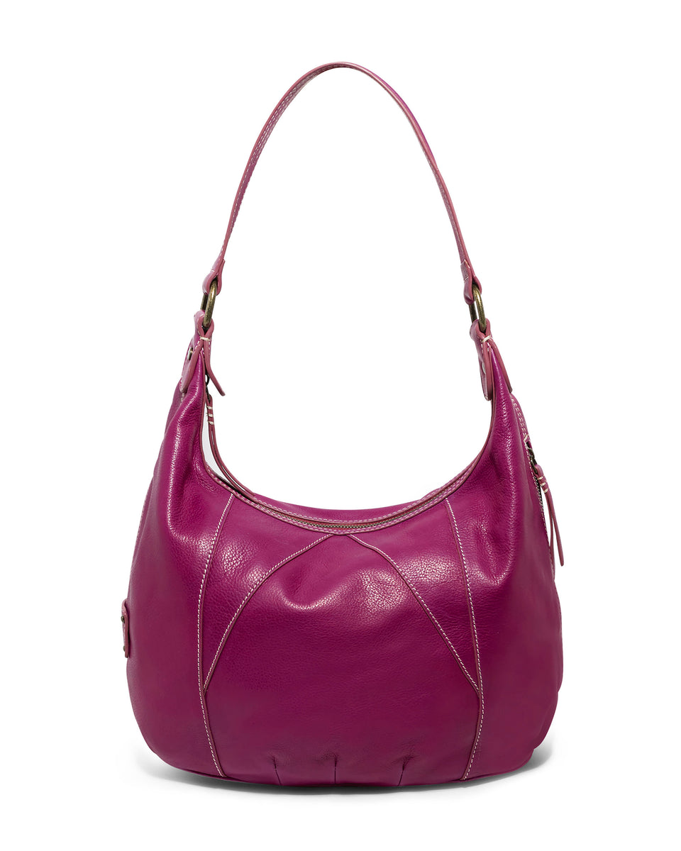 Vino Bucket Hobo in Mulberry | American Leather Co.
