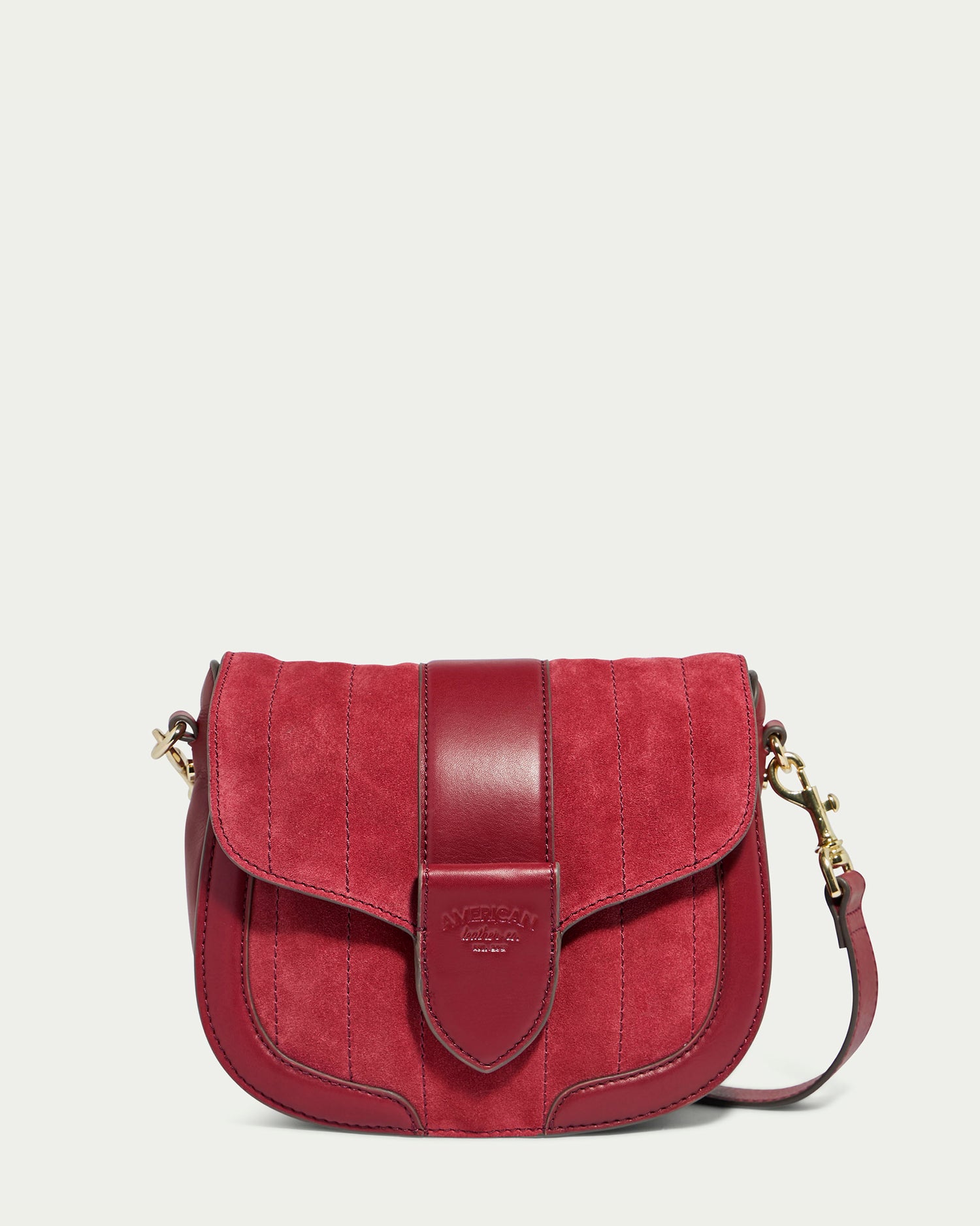 amaranth red suede