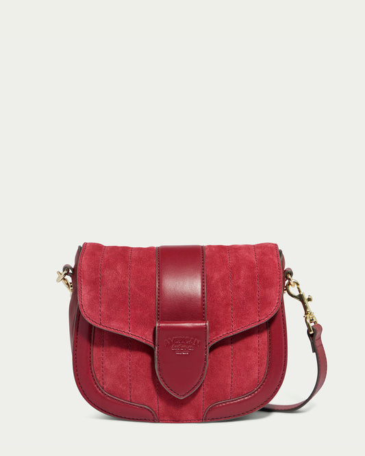 amaranth red suede