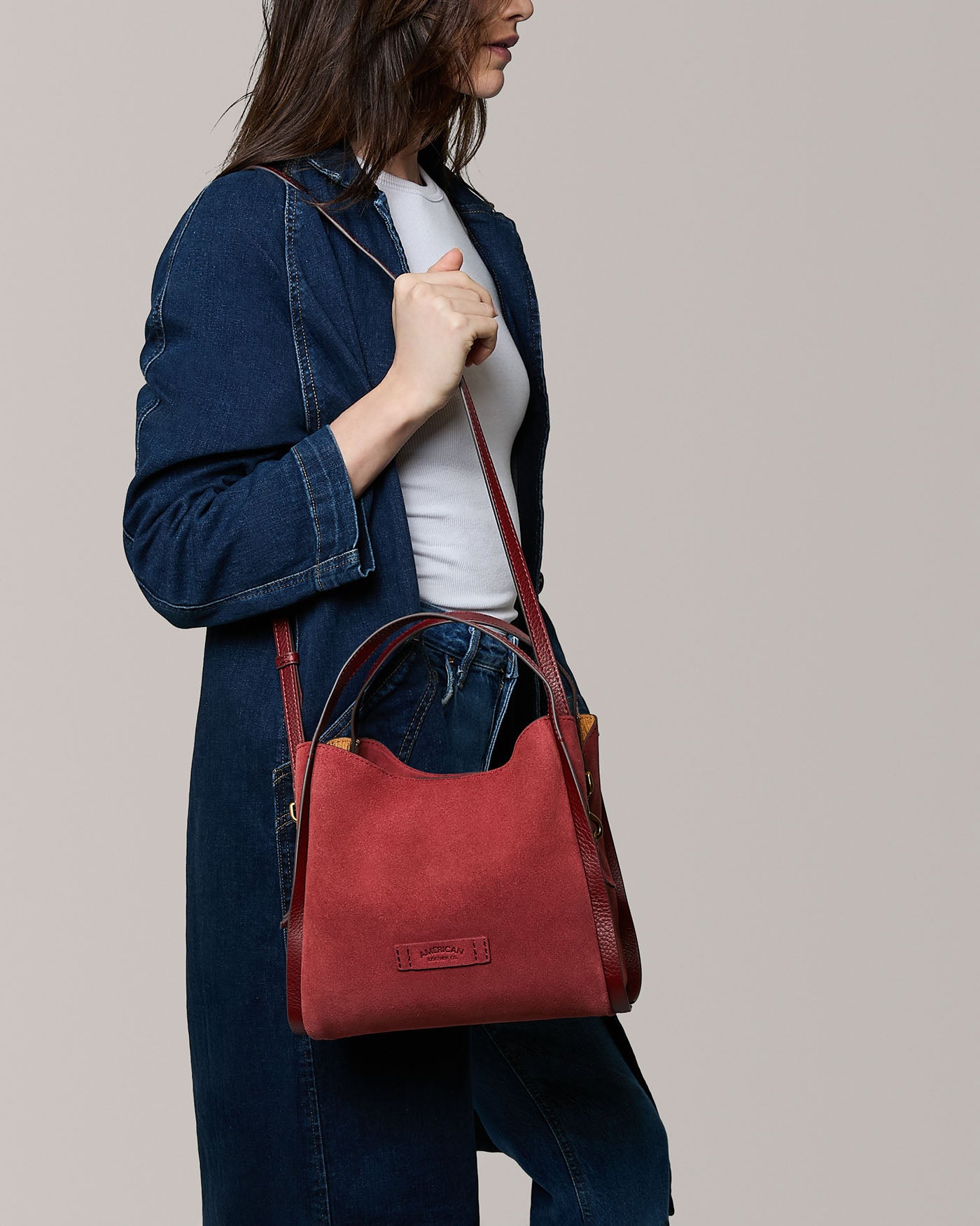 dark cherry suede