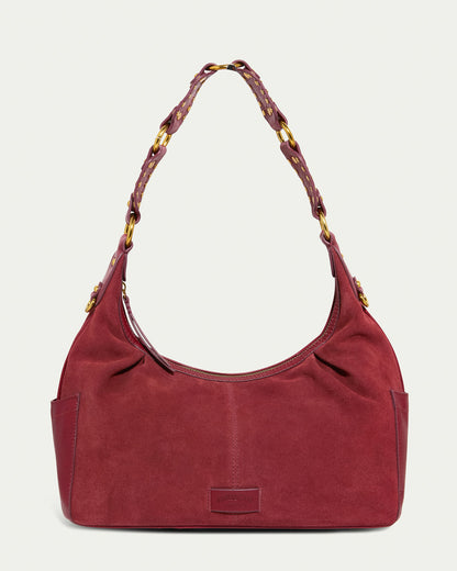 dark cherry suede