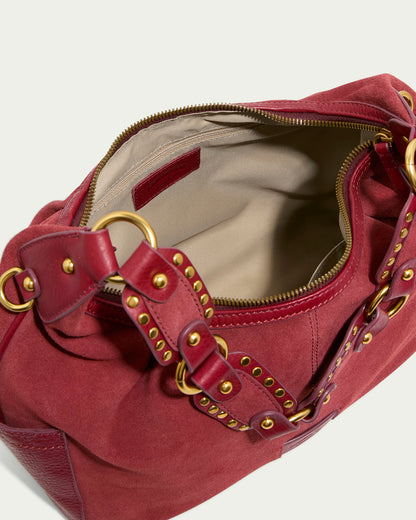 dark cherry suede