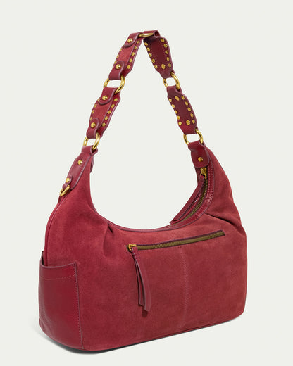 dark cherry suede