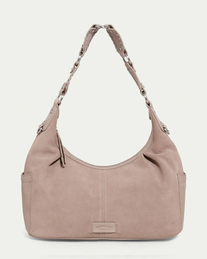 timeless taupe suede
