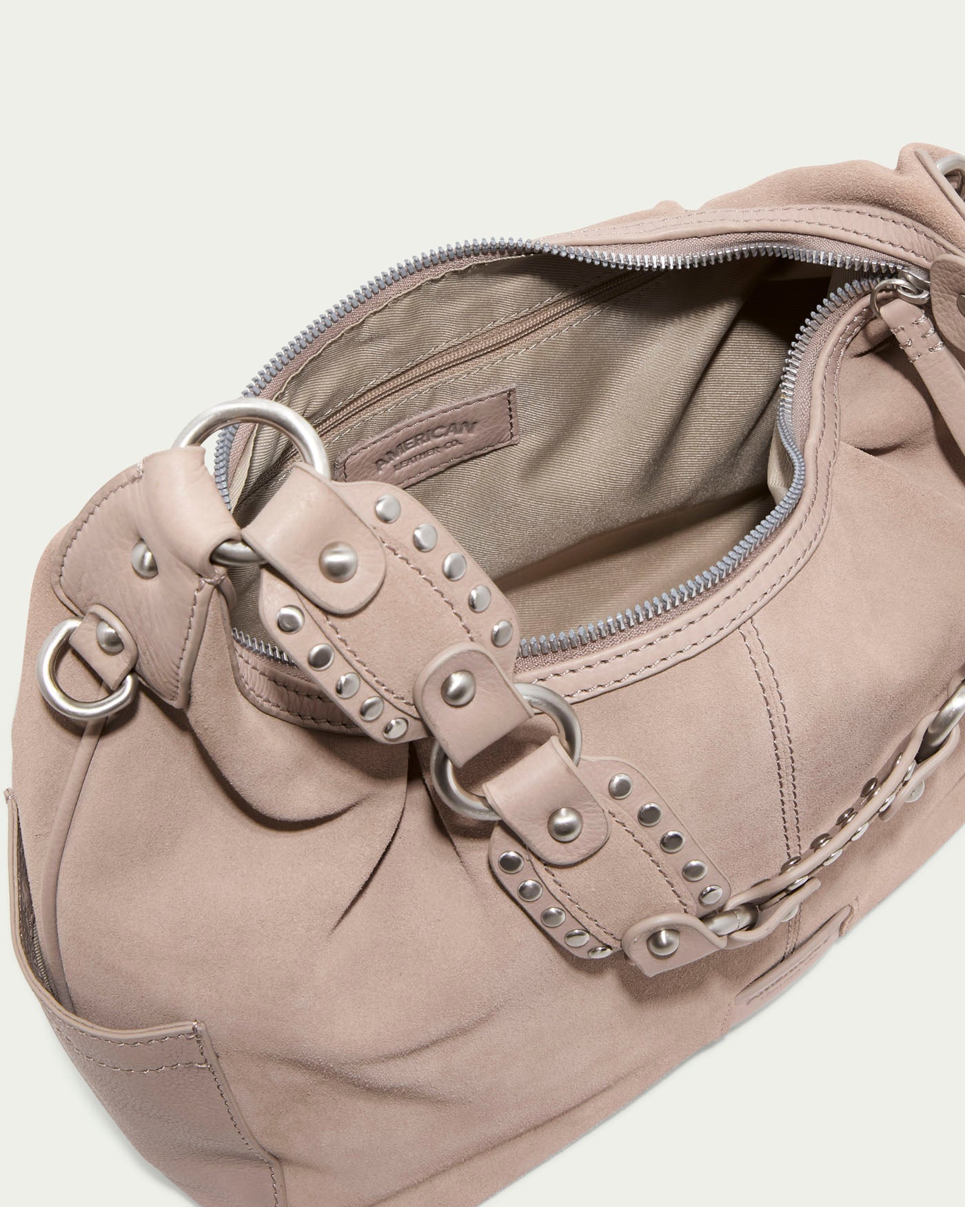 timeless taupe suede