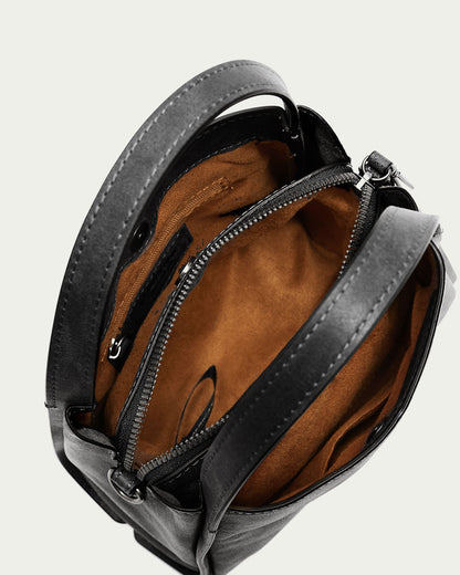 Black Bomber Leather