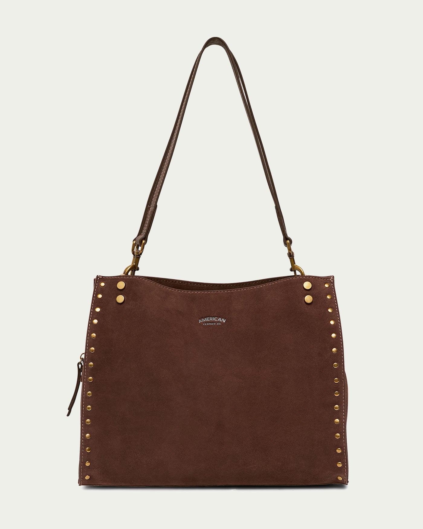 Lenox Studded Triple Entry Satchel | American Leather Co.