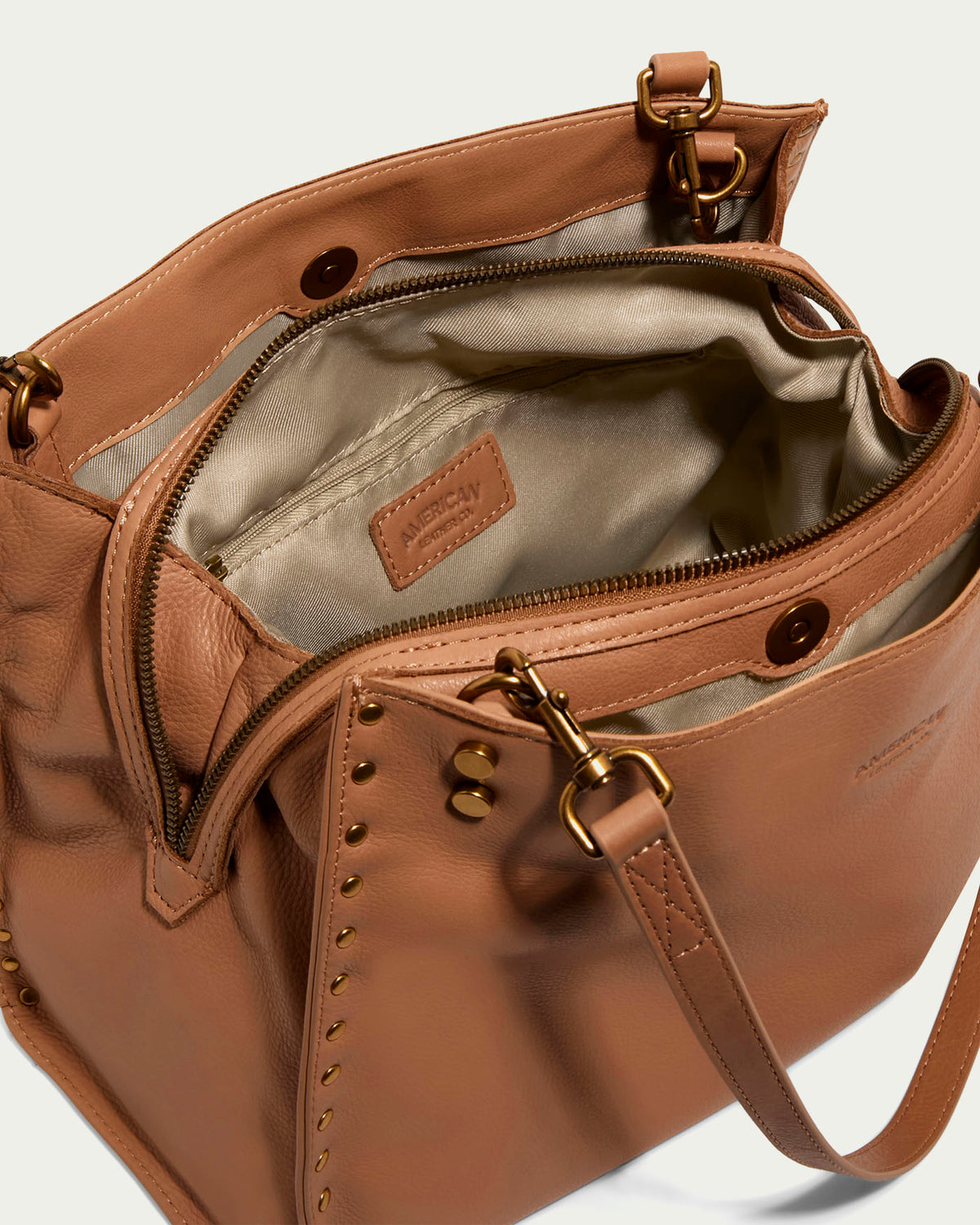 Lenox Studded Triple Entry Satchel