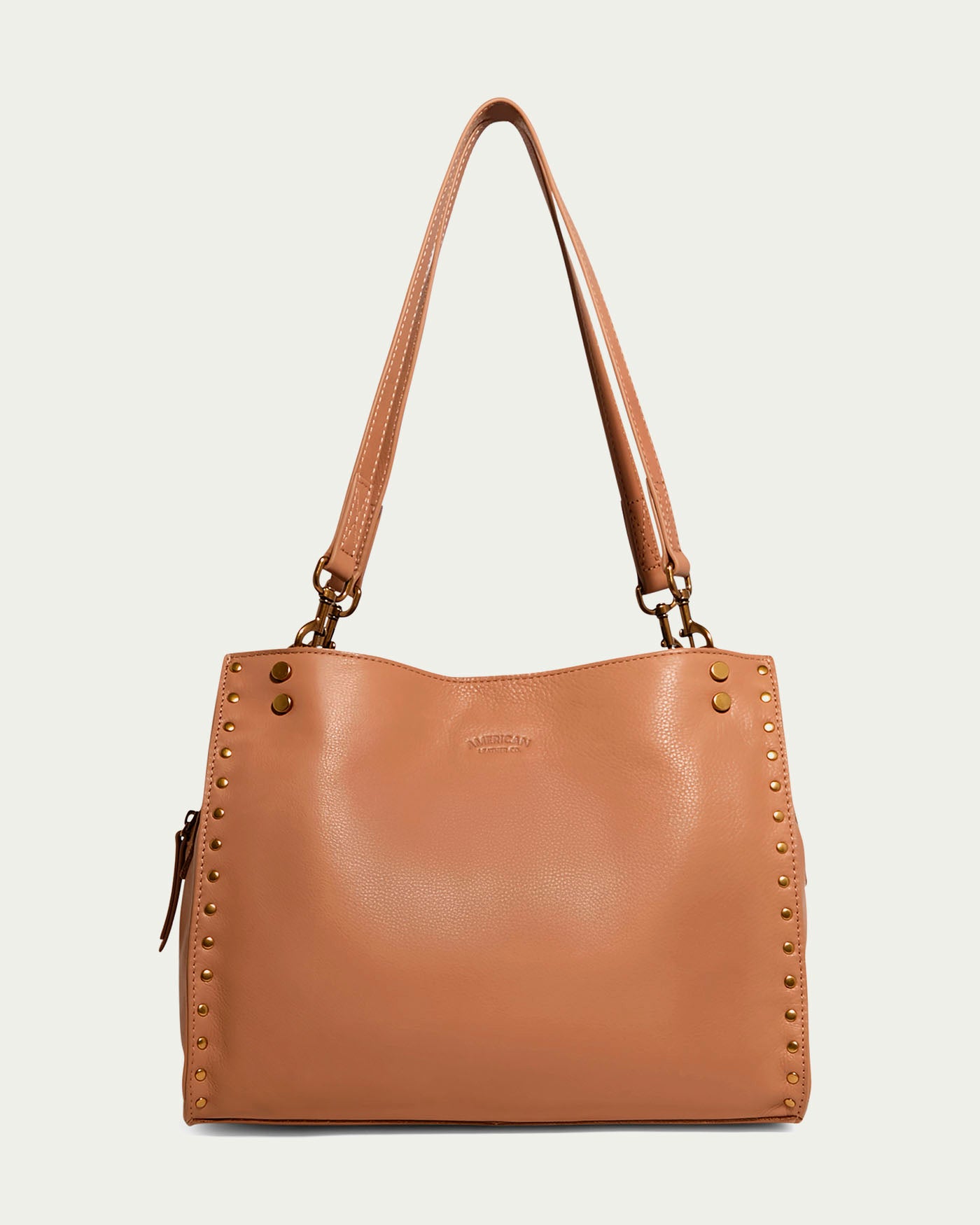 Lenox Studded Triple Entry Satchel | American Leather Co.