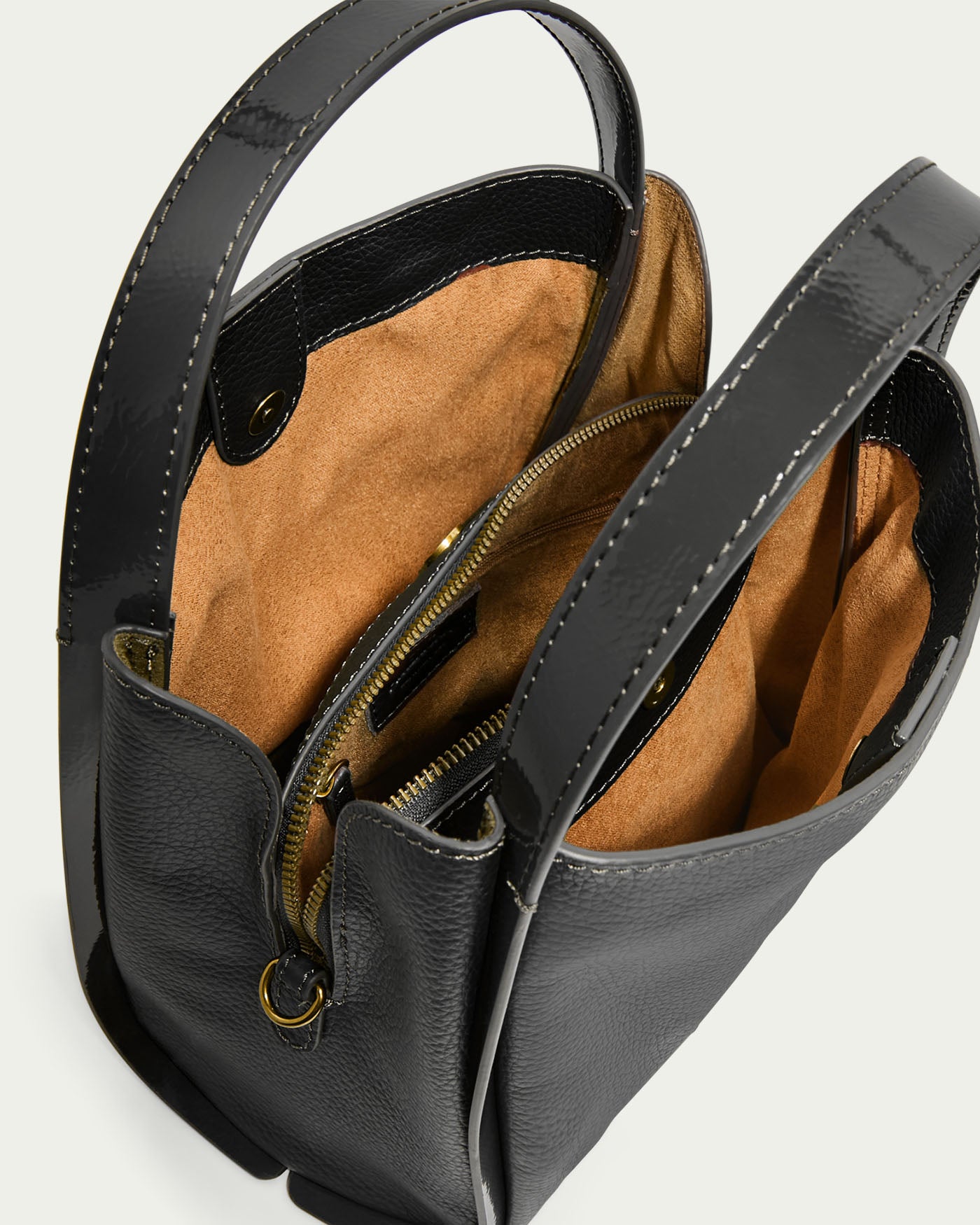 black patent trim
