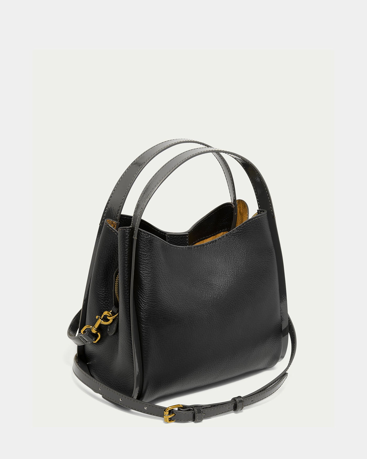 black patent trim