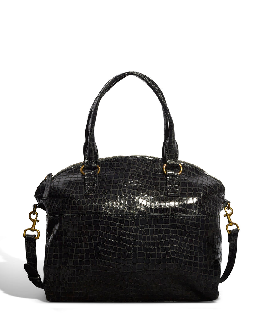 Dome satchel bag in black alligator leather from American Leather Co.