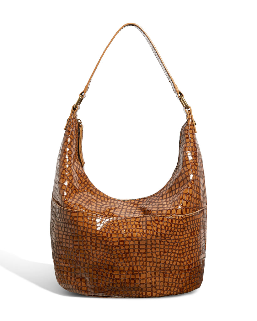 Carrie hobo bag in a light brown alligator leather from American Leather Co.