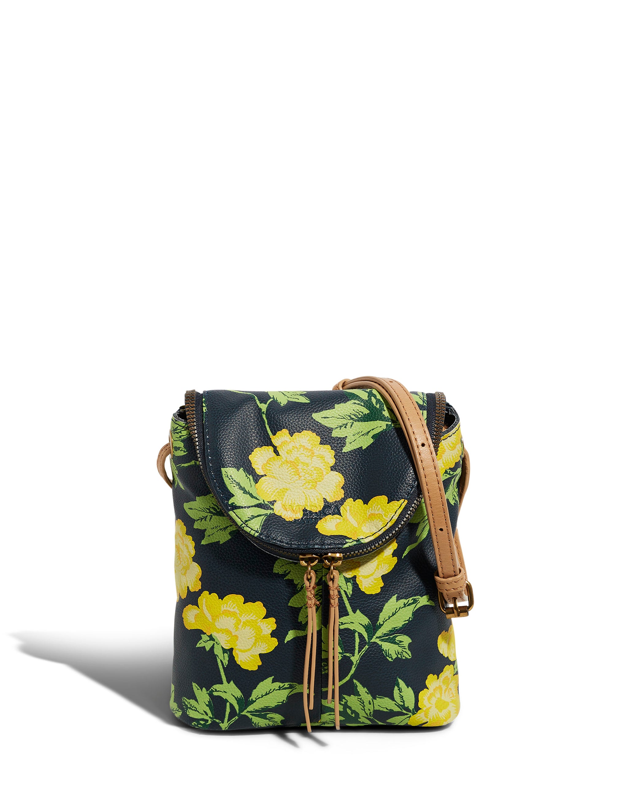 American Leather Co. Hampton Zip Around Crossbody Midnight Botanical