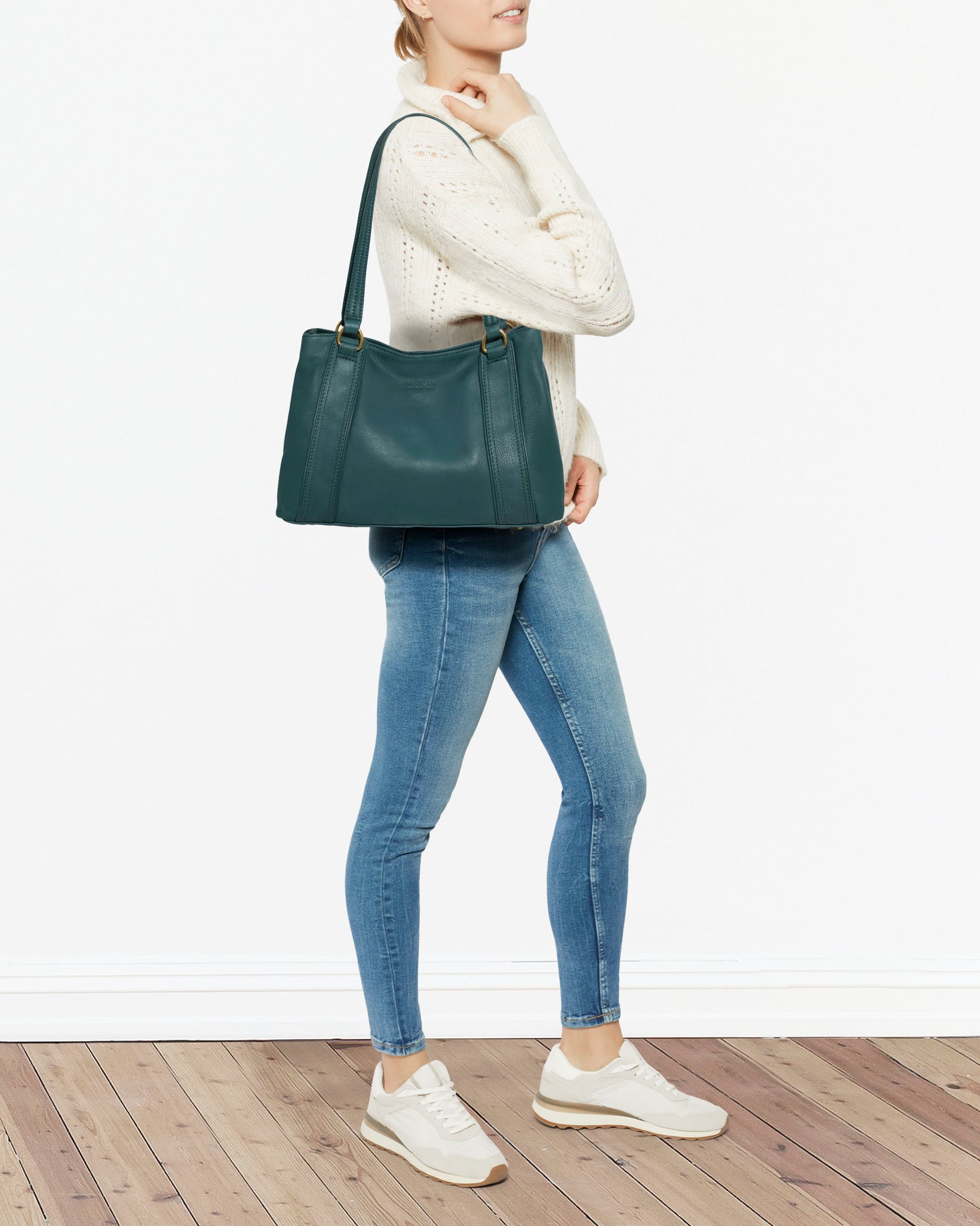 Val Perfect Satchel Emerald | American Leather Co.
