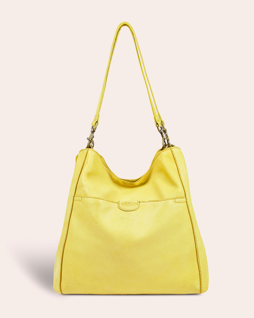 Austin Triple Entry Hobo - pale yellow front
