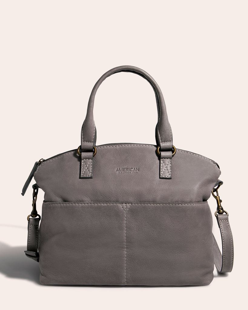 Carrie Dome Satchel - ash grey front