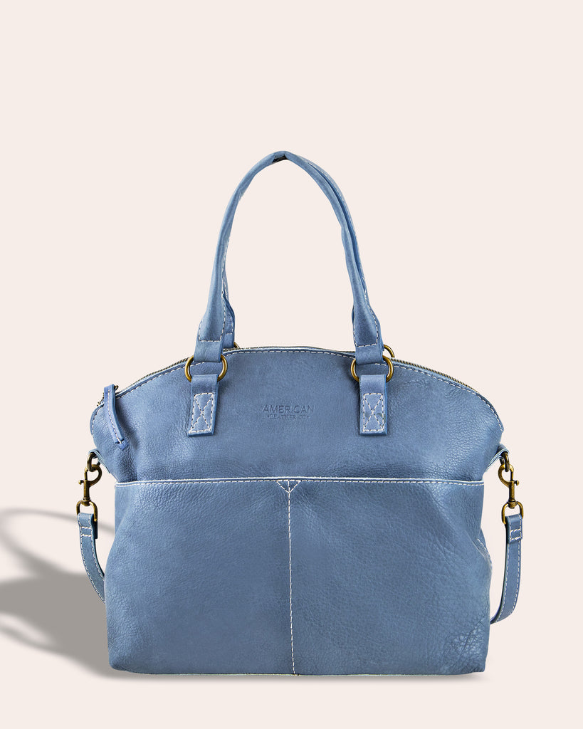 Carrie Dome Satchel - bay blue front