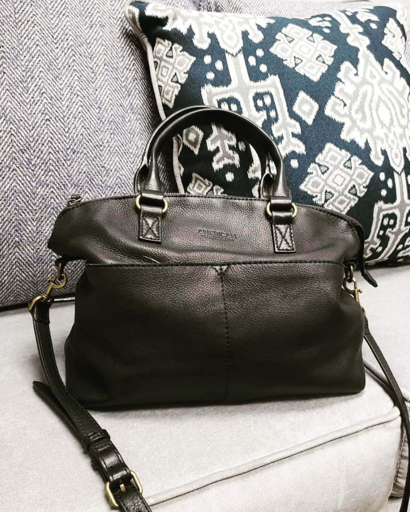 Carrie Dome Satchel Navy - On Fig