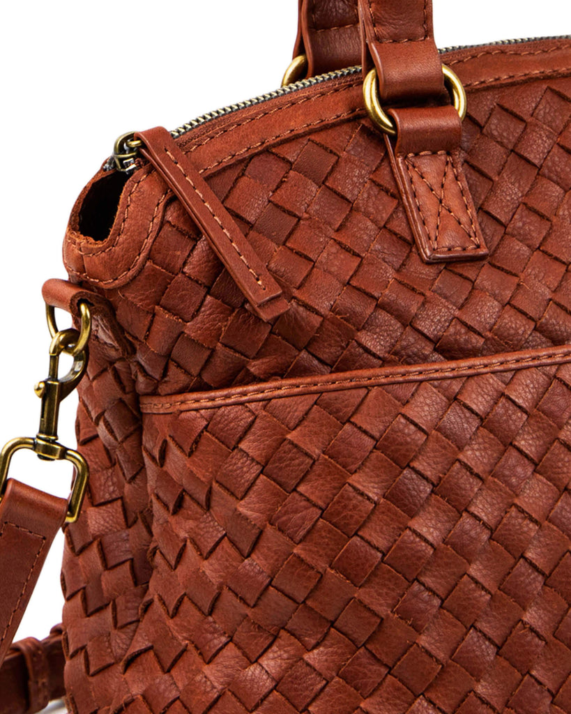 Carrie Woven Dome Satchel - brandy lifestyle