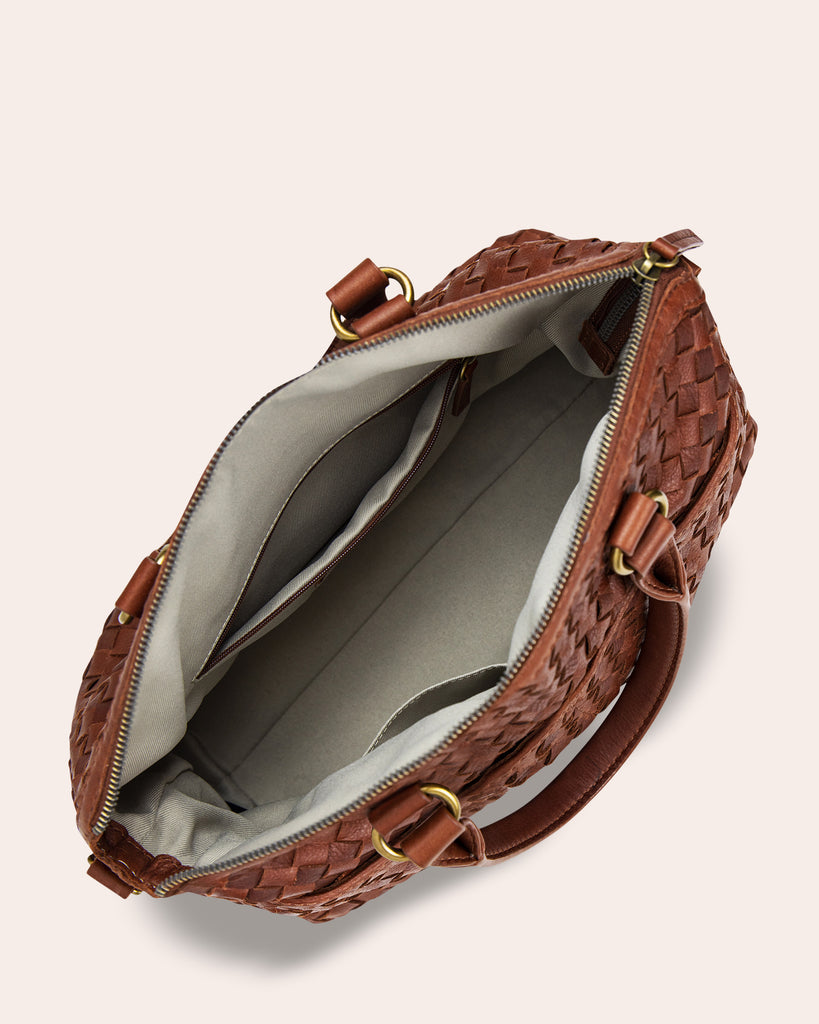 Carrie Woven Dome Satchel - inside