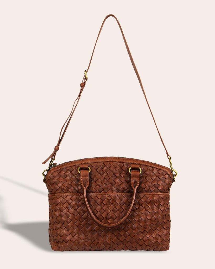 Carrie Woven Dome Satchel - strap detail