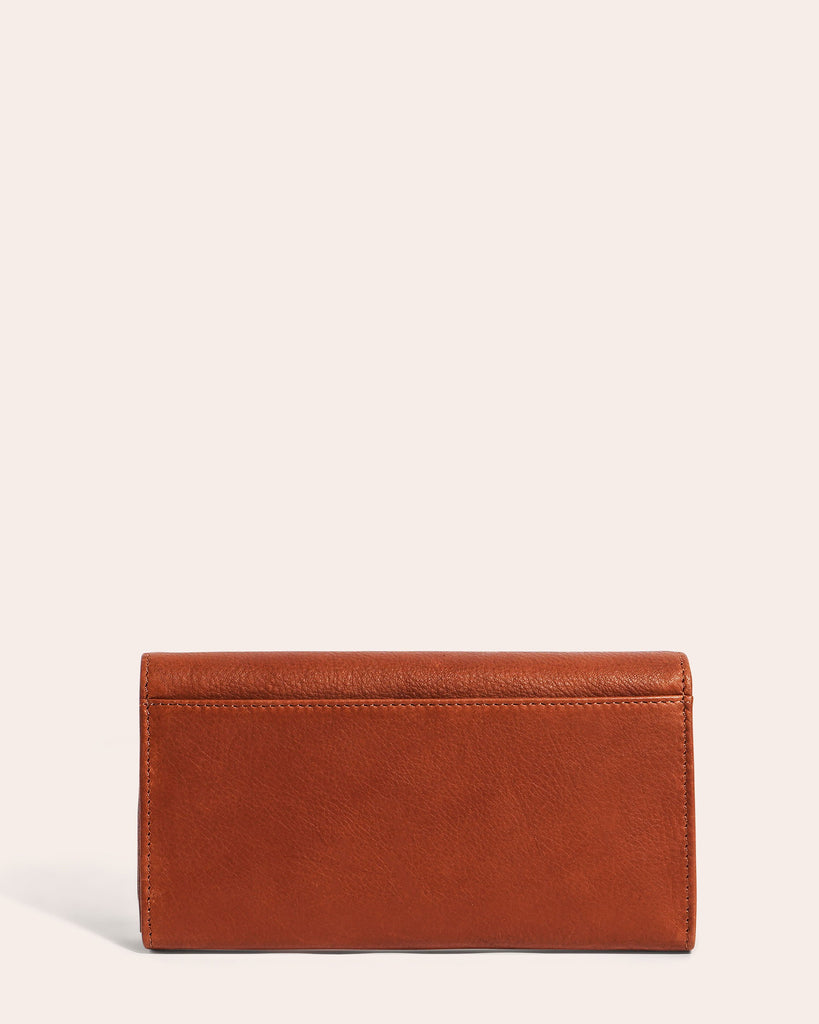 American Leather Co. Clyde Wallet Brandy Tooled - back