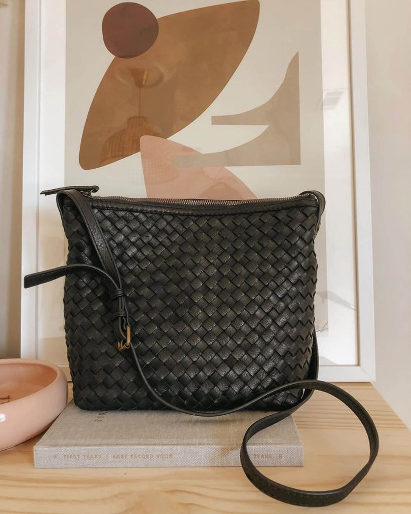 Dayton Woven Crossbody - black lifestyle