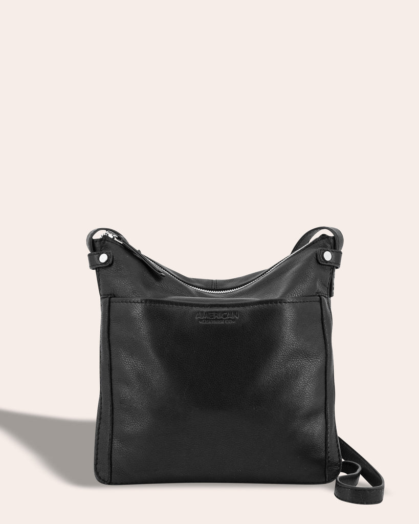 Evansville Flat Crossbody - black front