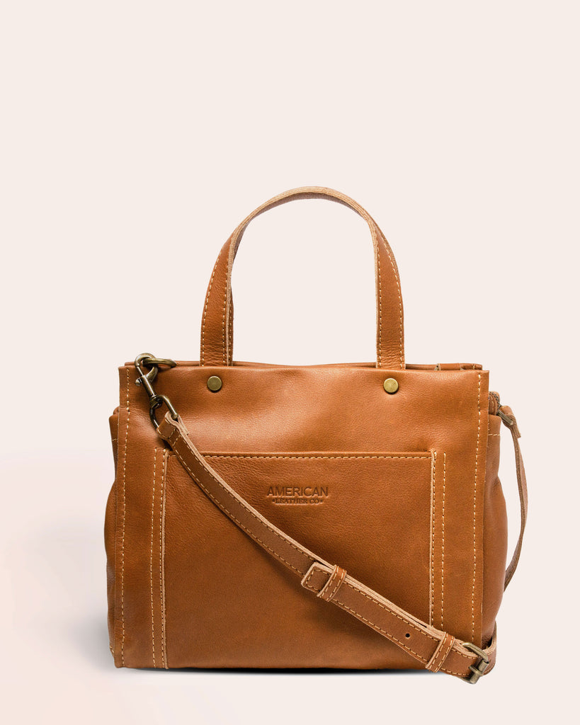 Evansville Satchel Crossbody - cafe latte front