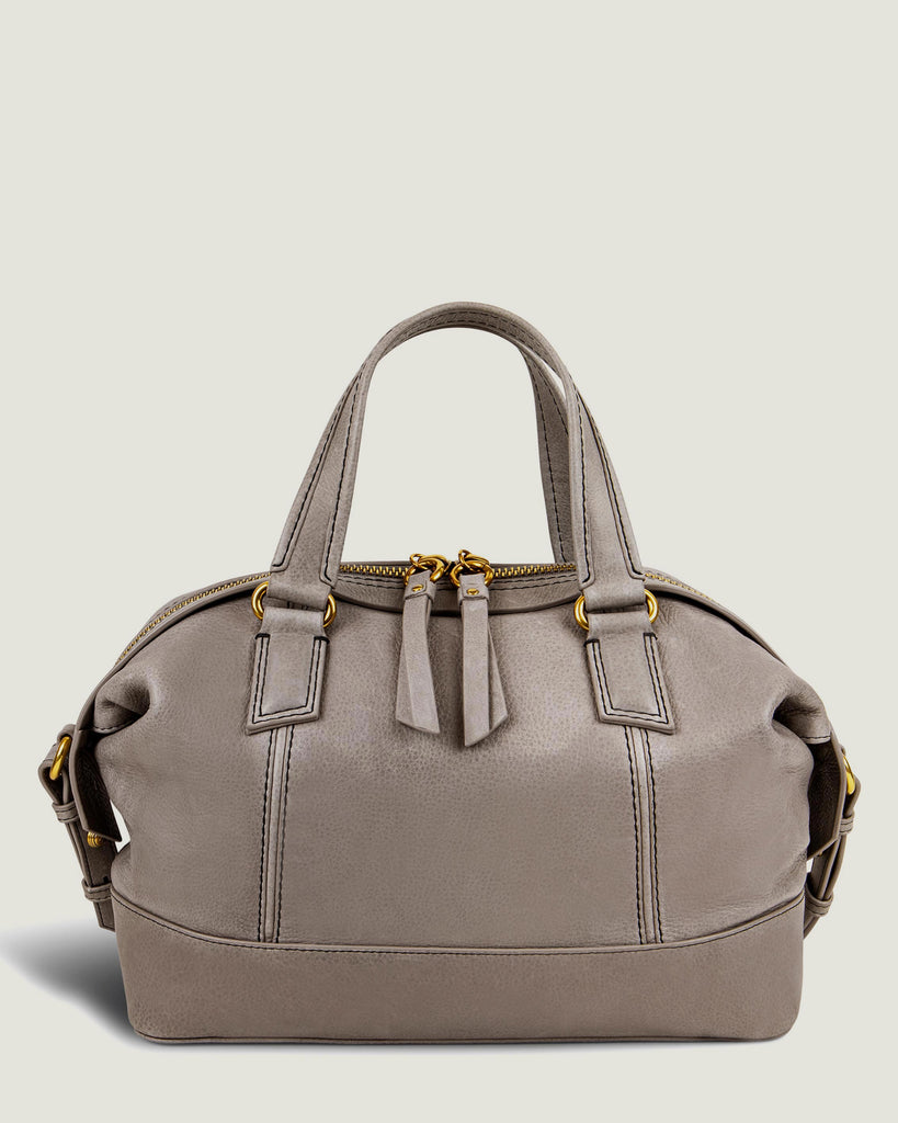 American Leather Co. Willow Draped Satchel Ash Grey - front