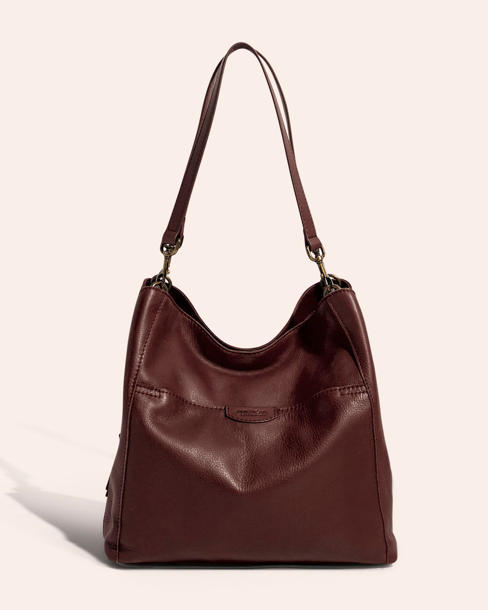 American Leather Co. Austin Triple Entry Hobo Cordovan