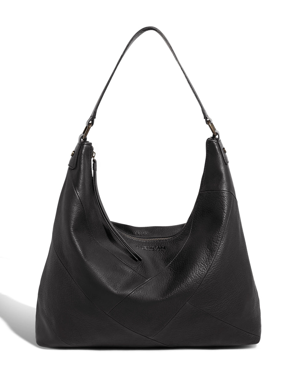 Cobb Large Black Leather Hobo | American Leather Co.
