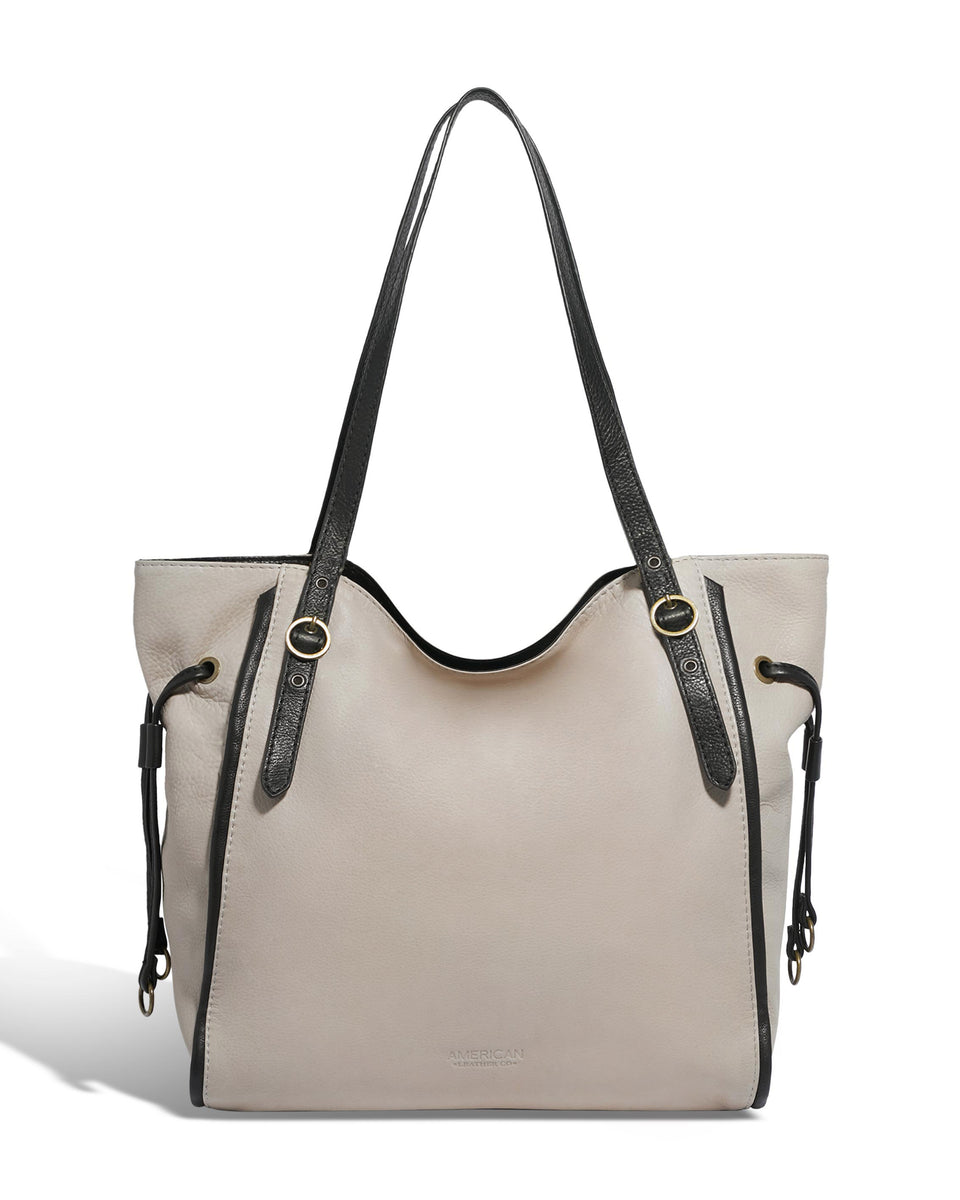American Leather Co. Kirby Tote Oat Milk/Black