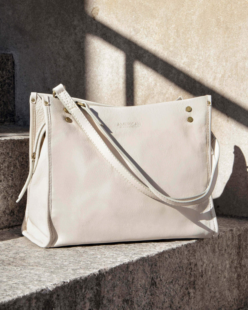 Lenox Triple Entry Satchel - stone lifestyle