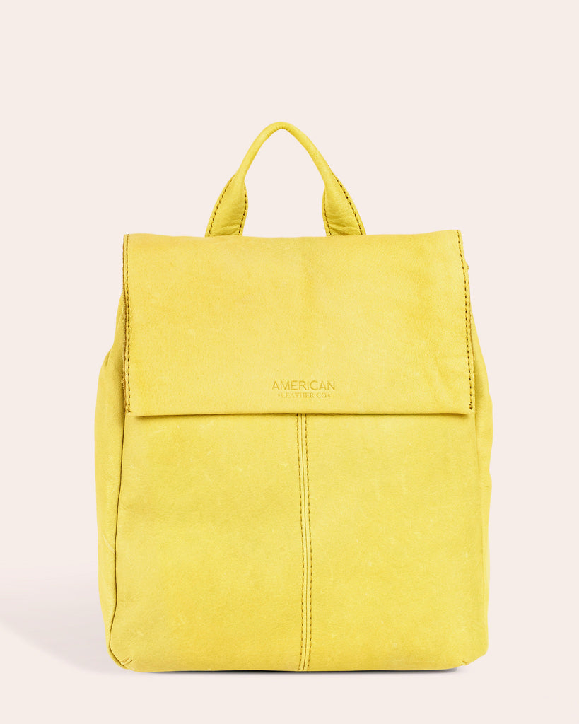 American Leather Co. Liberty Backpack - pale yellow front