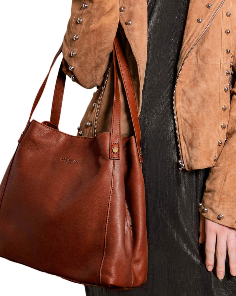 Liberty Shopper - brandy tooled lifestyle