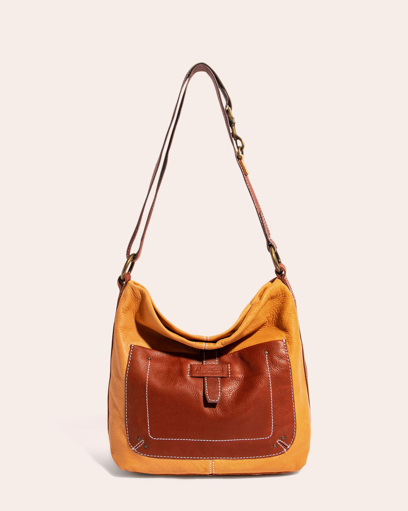 American Leather Co. Logan Convertible Hobo Apricot - front