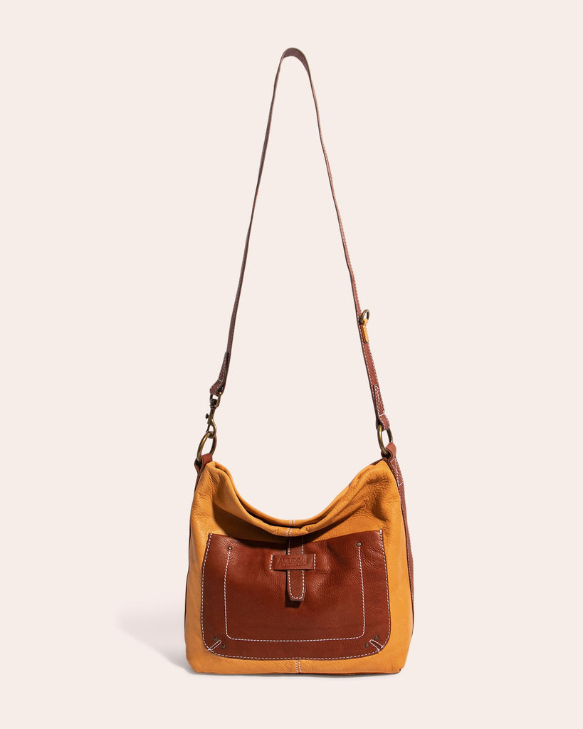 American Leather Co. Logan Convertible Hobo Stone - extended strap
