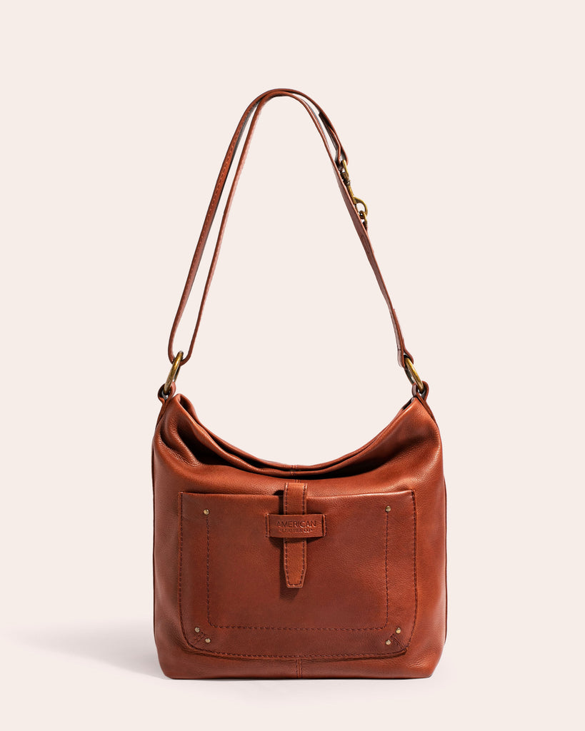 American Leather Co. Logan Convertible Hobo Brandy - front