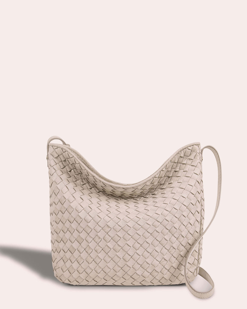 Modena Woven Crossbody - stone front